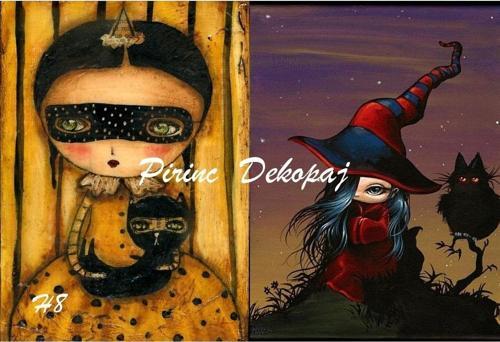 Hallowen Deseni Pirinç Dekopaj Kağıdı Hlvn08