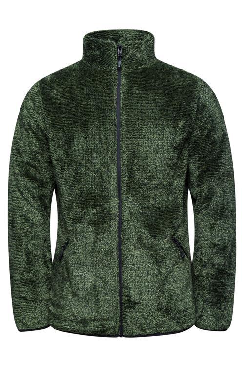 Siena Erkek Tam Fermuarlı Çizgili Polar Yeşil