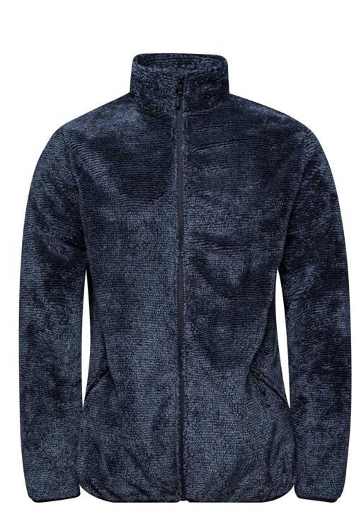 Siena Erkek Tam Fermuarlı Çizgili Polar Siyah