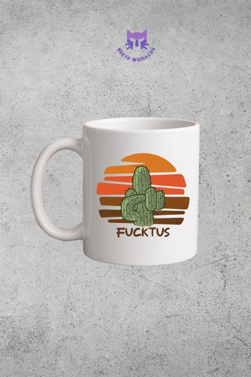 Kaktüs Tasarımlı Kupa Bardak – Fucktus Yazılı Hediye Kupa (330 Ml)