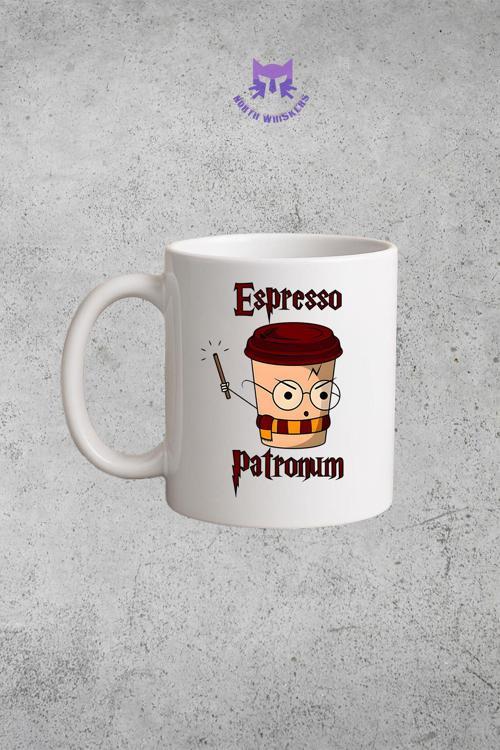 Espresso Patronum Harry Potter Temalı Çift Baskılı Kupa Bardak