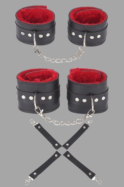 Siyah Kırmızı Harness Fantezi Aksesuar Set