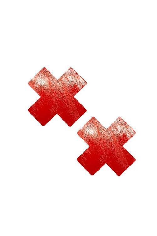 Kırmızı Yapışkan Bantlı Fantezi Göğüs Ucu Kapatıcı