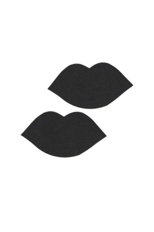 Siyah Dudak Şeklinde Fantezi Göğüs Ucu Kapatıcı