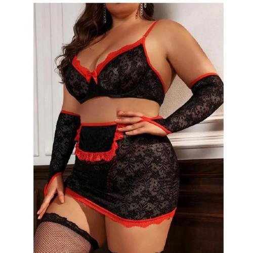 Büyük Beden Fantazi Seksi Dantel Babydol Fantezi Gecelik (çorapsız)