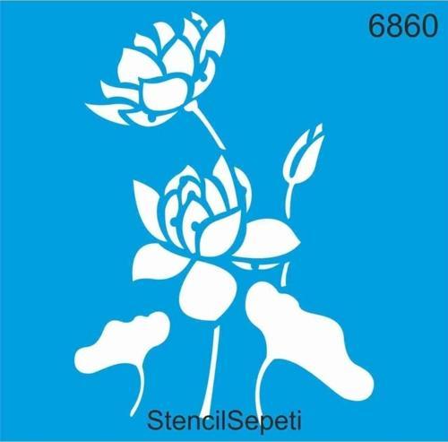 Çiçek Deseni Stencil Şablon St6860 20x20 Cm