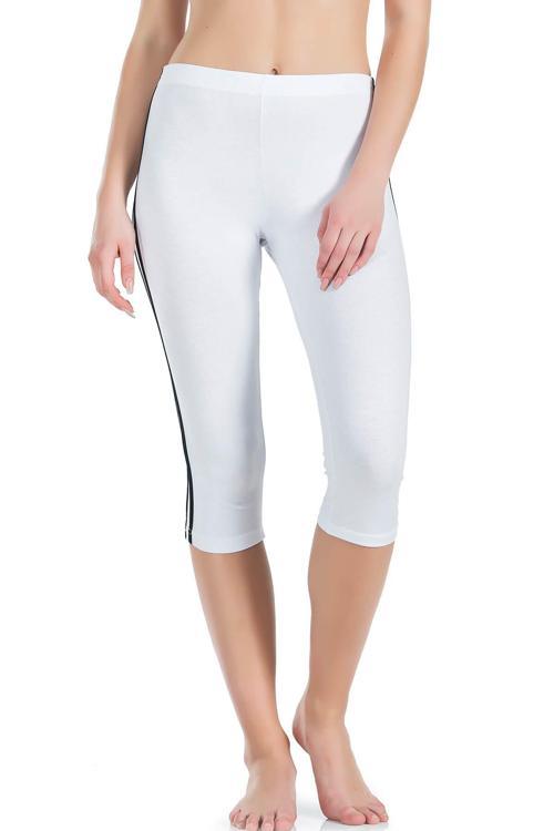 Çizgili Kadın Kapri Tayt 0534