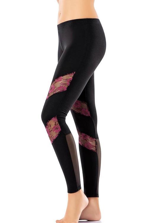 Tül Dantel Detaylı Kadın Tayt 0580