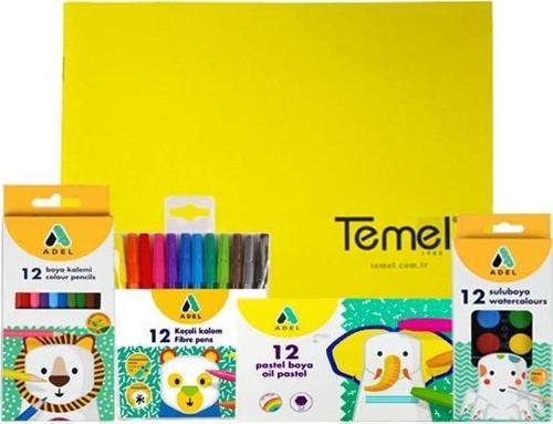 4'lü Boya Seti Resim Defteri Hediye