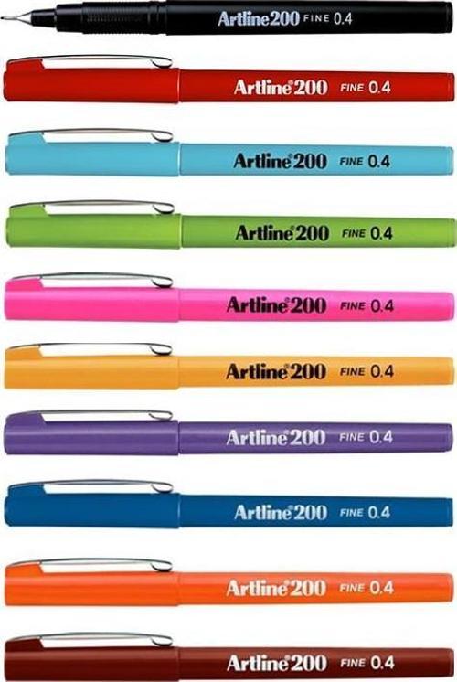 200 Fine 0.4mm İnce Uçlu Yazı ve Çizim Kalemi 10’lu Set
