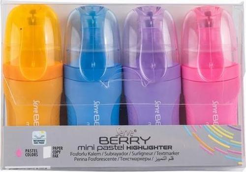 Berry Mini Pastel Fosforlu Kalem 4’lü