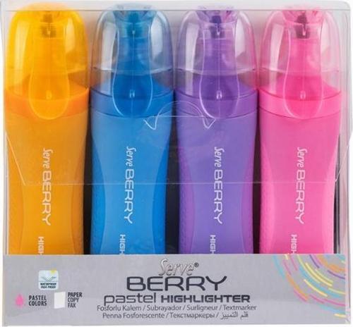 Berry Pastel Fosforlu Kalem 4’lü