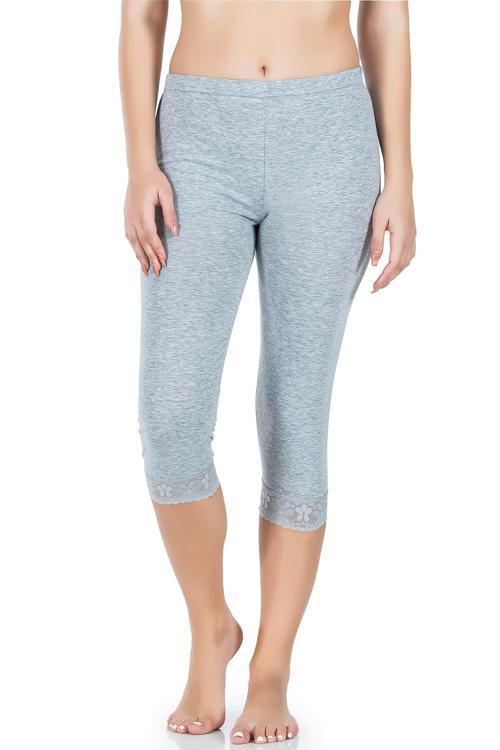 Paçası Dantelli Kısa Kadın Tayt 414