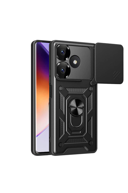 Redmi 13 4G Kılıf Üstün Darbe Önleyici Tank Kapak Siyah X-Redmi Xt13C