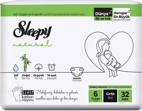 Natural 6 Numara XLarge 32'li Bebek Bezi