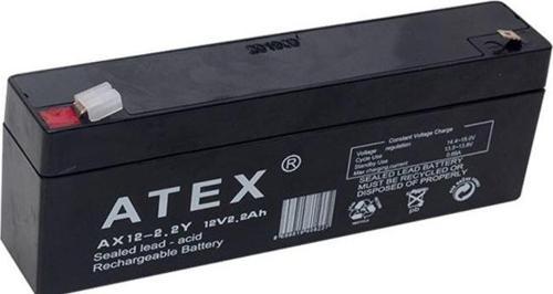 ATEX 12 VOLT - 2 AMPER - 2.2 AMPER YATIK UZUN AKÜ (178 X 34 X 60 MM) - Eski Akü İadesiz