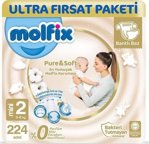Pure&Soft 2 Beden Mini Ultra Fırsat Paketi 224 Adet