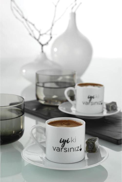 Rüya 4 Parça İyi Ki Varsınız Kahve Fincan Takımı 10807
