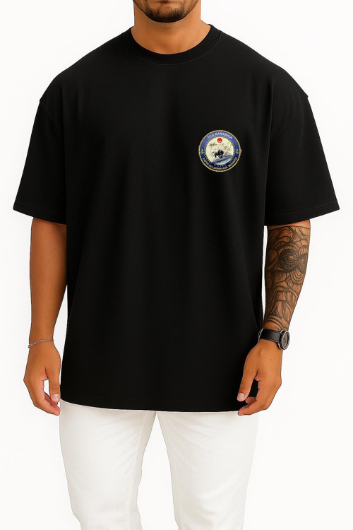 Oversize Tcg Karabiga P1205 Cep Tasarımlı Unisex T-Shirt