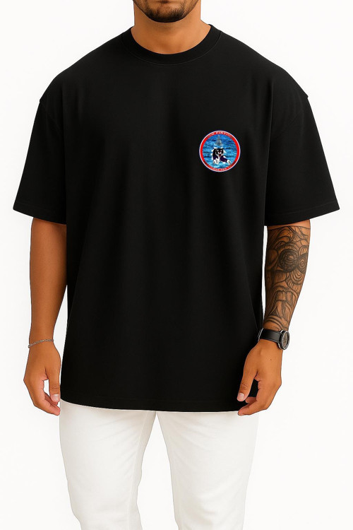 Oversize Tcg Fırtına P347 Cep Tasarımlı Unisex T-Shirt