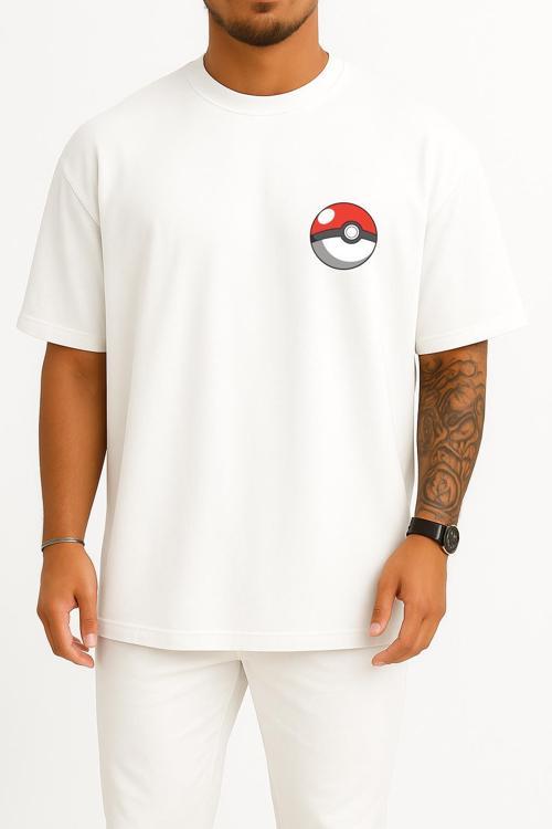 Oversize Bulbasaur Cep ve Sırt Tasarımlı Unisex T-Shirt