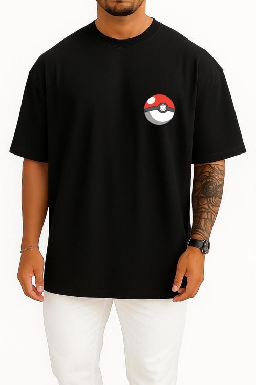 Oversize Venonat Cep ve Sırt Tasarımlı Unisex T-Shirt