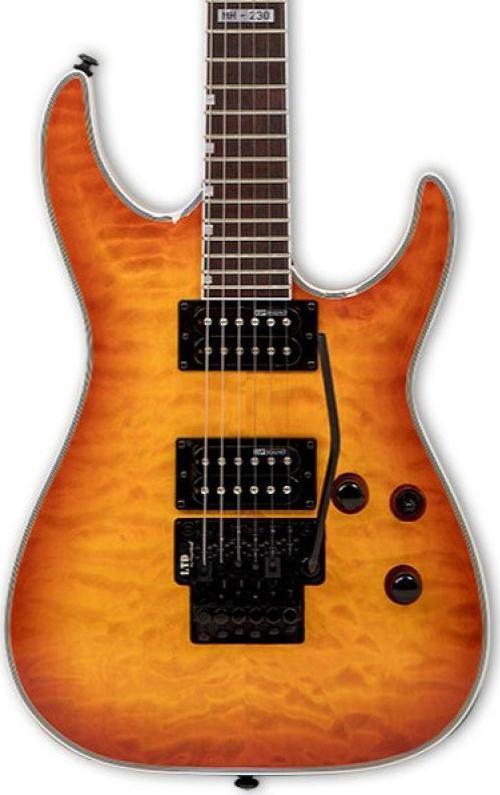 MH-230 QM FR Quilted Maple See Thru Amber Sunburst Elektro Gitar
