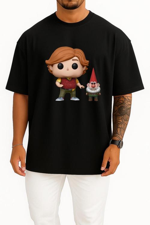 Oversize Aaarrrgghh Bular Funko Göğüs Tasarımlı Unisex T-Shirt