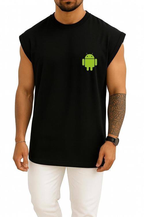 Oversize Android Logo Cep Tasarımlı Atlet