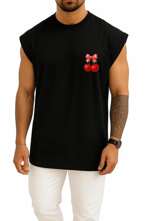 Oversize Kiraz Cep Tasarımlı Atlet