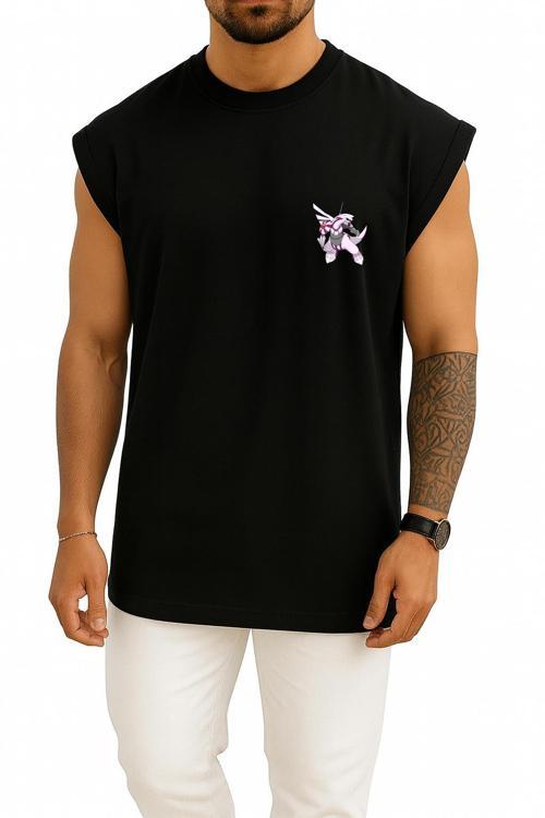 Oversize Dialga Cep Baskılı Atlet