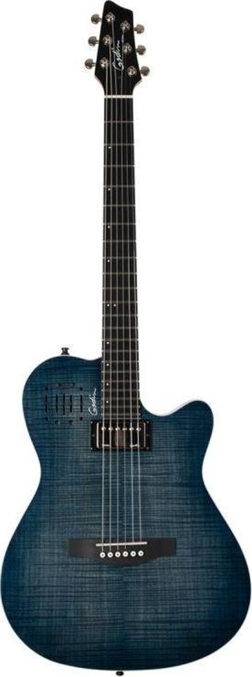A6 Ultra Elektro Akustik Gitar (Denim Blue Flame)
