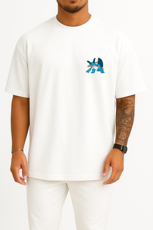 Oversize Swampert Cep Baskılı Unisex T-Shirt