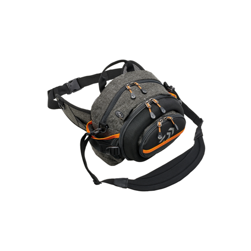 DAIWA BALIKÇI ÇANTASI GRİ TURUNCU BEL VE OMUZ ASKILI 30*22*18 Standart-Standart