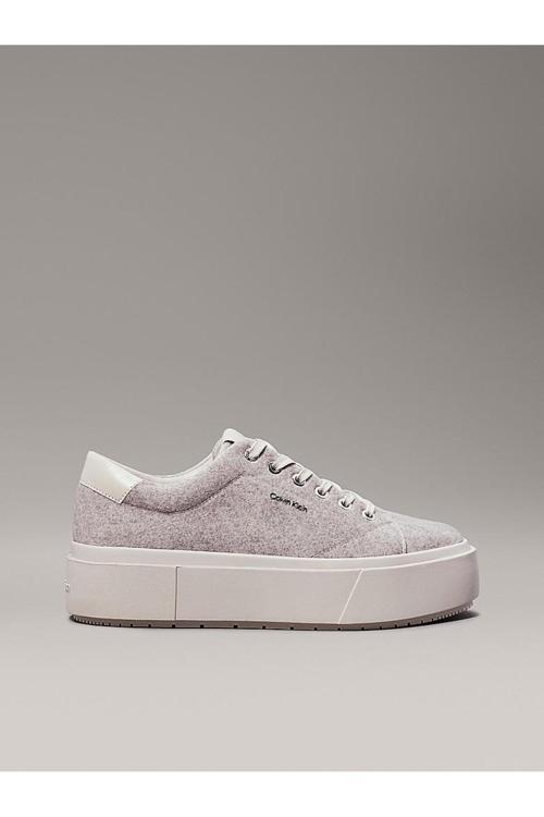 Flatform Cup Lace Up W/Ml Felt