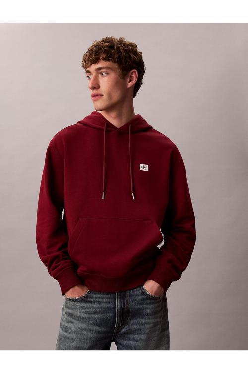 Erkek Rahat Kalıp Kapüşonlu Pamuklu Uzun Kollu Kırmızı Sweatshirt Lv04Rc274G-Wcv