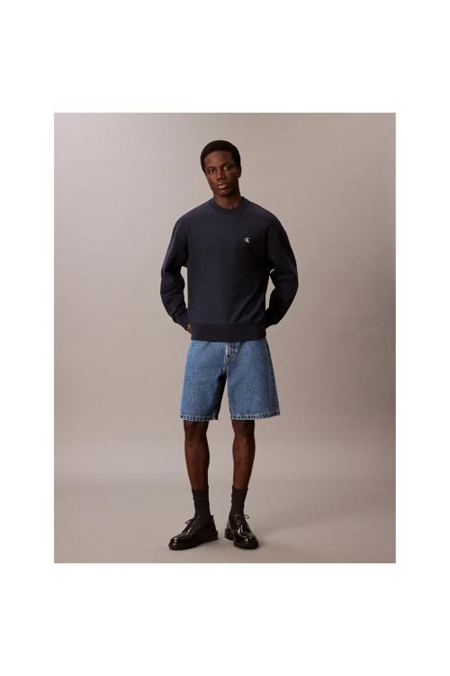 Erkek Regular Fit Bisiklet Yaka Nakış Logolu Sweatshirt - Lacivert