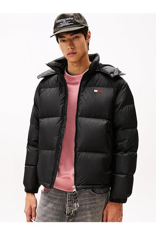 Erkek Marka Logolu Geri Dönüştürülmüş Yırtılmaz Naylon Dik Yakalı Fırtına Manşetli Ka