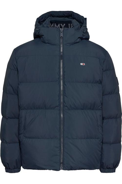 Erkek Marka Logolu Full Fermuarlı Kapüşonlu Günlük Kullanıma Uygun Lacivert Mont Dm0D