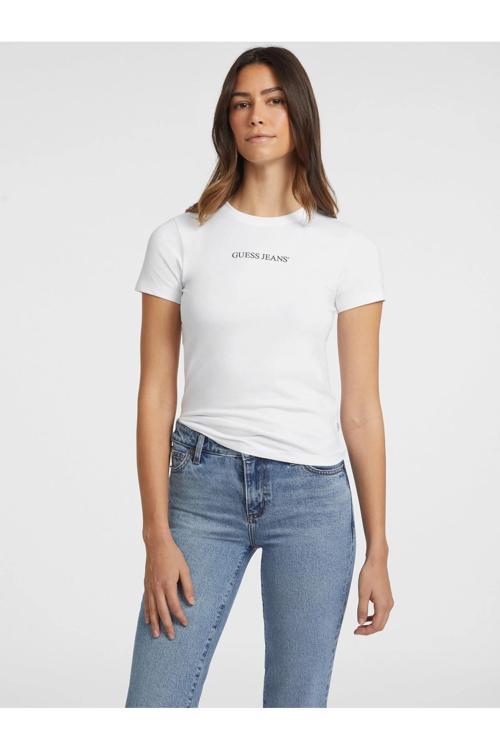 Gj Ss Cn Slim Kadın Beyaz Slim Fit T-Shirt W4Yı01J1314-G011