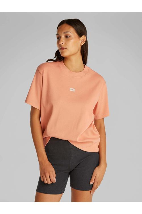 Woven Label Rıb Relaxed Tee