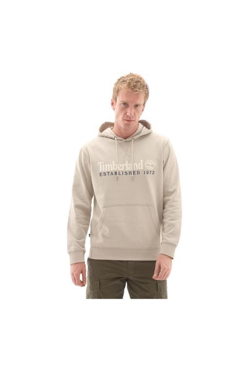 B0A5Mx8Cy21-R Establıshed 1973 Embroidered Logo Loopba Erkek Sweatshirt Haki