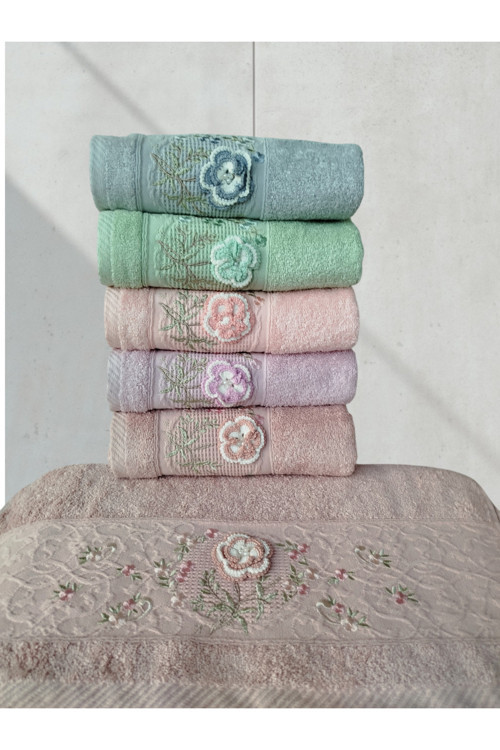 Elegance Serisi Bambu Renkli El İşi 6 Adet 50X90 Cm