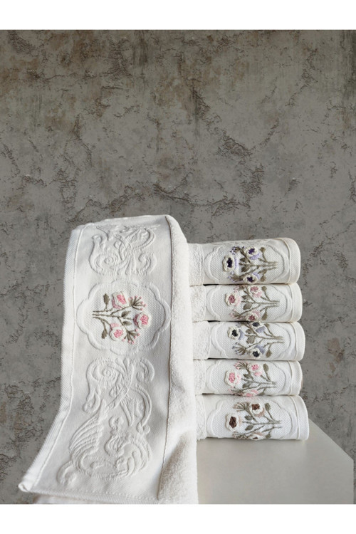 El İşi 3D Nakışlı 6 Adet 30X50 Cm Mutfak Havlusu %100 Pamuk