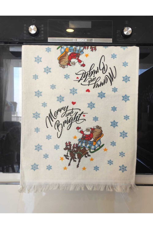 Noel Baskılı Havlu 40X60 Cm Mutfak Havlusu | Kurulama Bezi | El Ve Yüz Havlusu