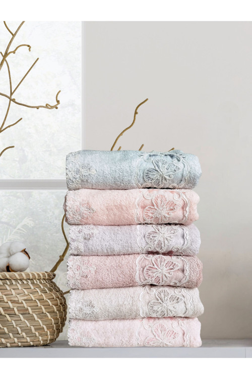 Bella Dantel Bambu Oyma Nakışlı 50X90 Cm 6 Lı Pvc Kutulu