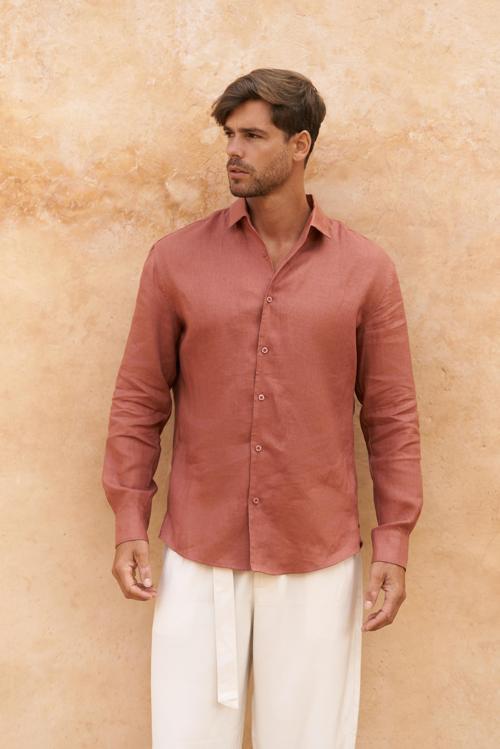 Ottavia Tarçın Keten Oversize Erkek Gömlek