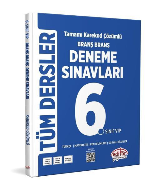 6. Sınıf Tüm Dersler Branş Branş Tamamı Çözümlü Deneme Sınavları Editör Yayınları