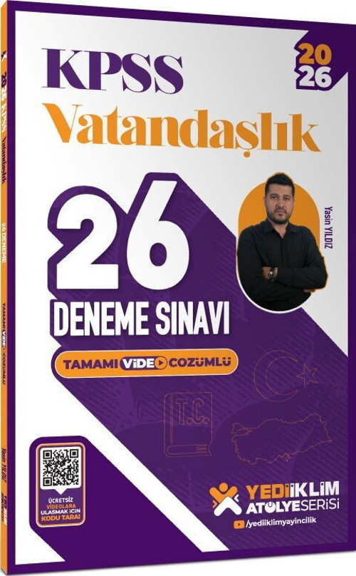 2026 KPSS Vatandaşlık Tamamı Video Çözümlü 26 Deneme Sınavı Yediiklim Yayınları