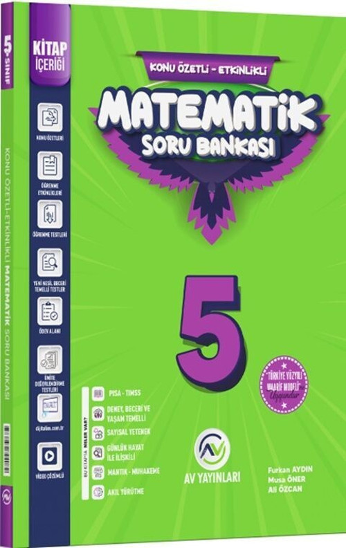 5. Sınıf Matematik Kazanım Etkinlikli Soru Bankası Av Yayınları